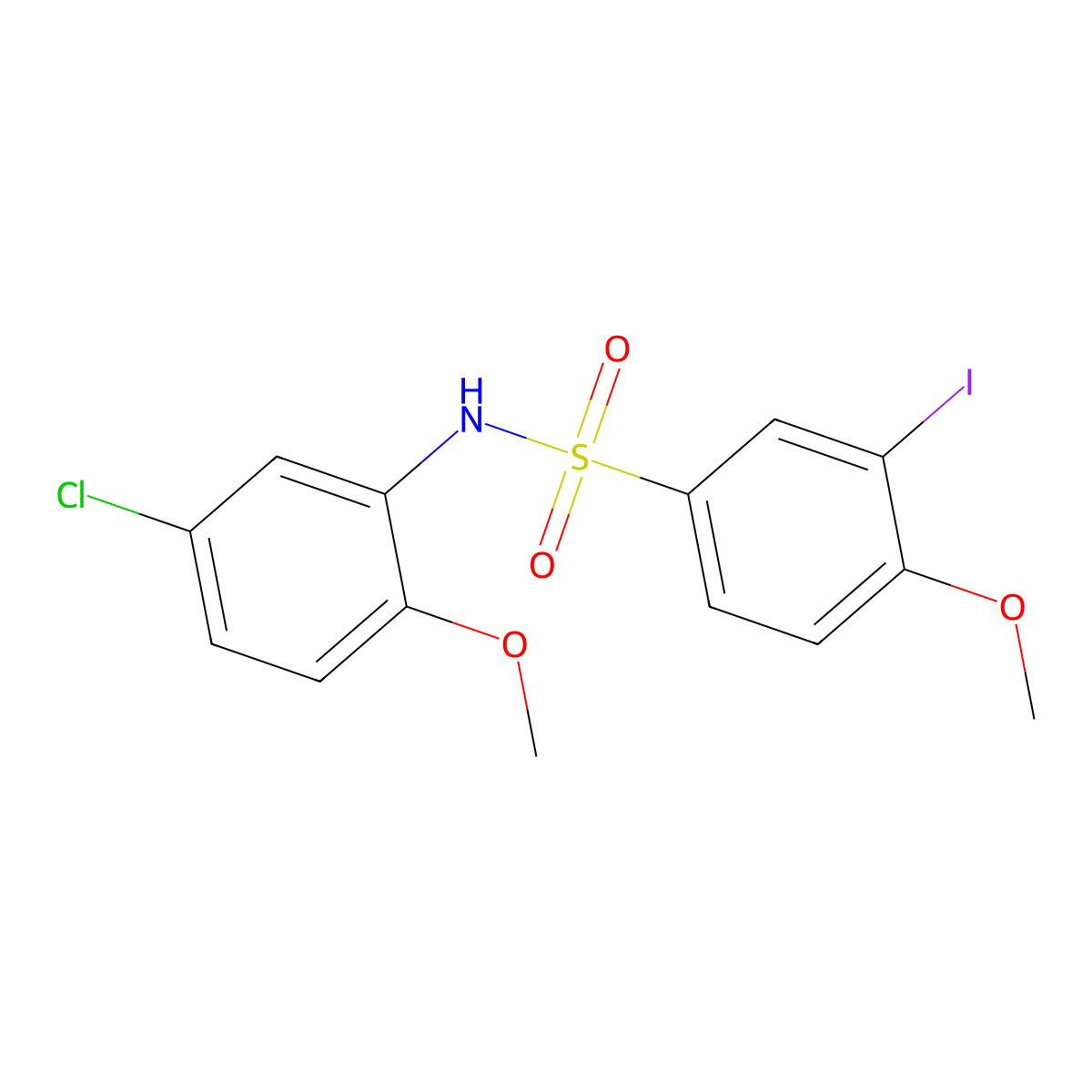 N-(5-chloro-2-methoxyphenyl)-3-iodo-4-methoxybenzenesulfonamide molecular structure, CAS 714203-12-0