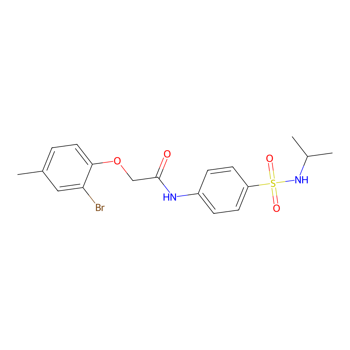 2-(2-bromo-4-methylphenoxy)-N-{4-[(isopropylamino)sulfonyl]phenyl}acetamide molecular structure, CAS 714203-13-1