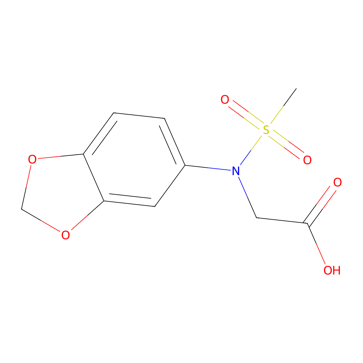 N-1,3-benzodioxol-5-yl-N-(methylsulfonyl)glycine molecular structure, CAS 714203-17-5