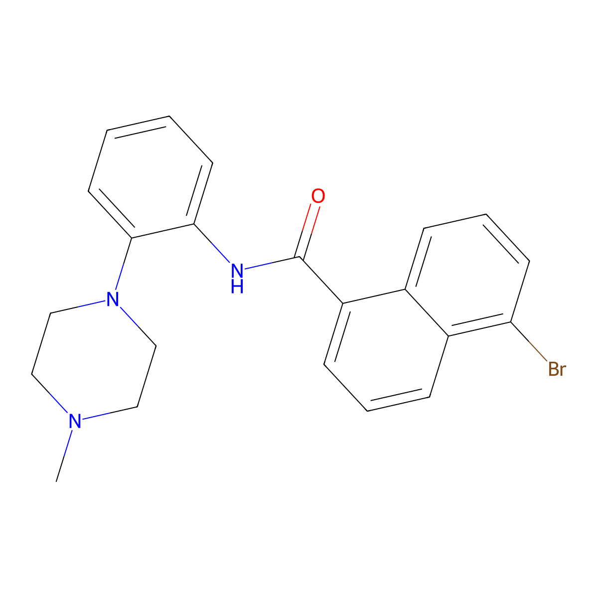 5-bromo-N-[2-(4-methylpiperazin-1-yl)phenyl]naphthalene-1-carboxamide molecular structure, CAS 714203-37-9