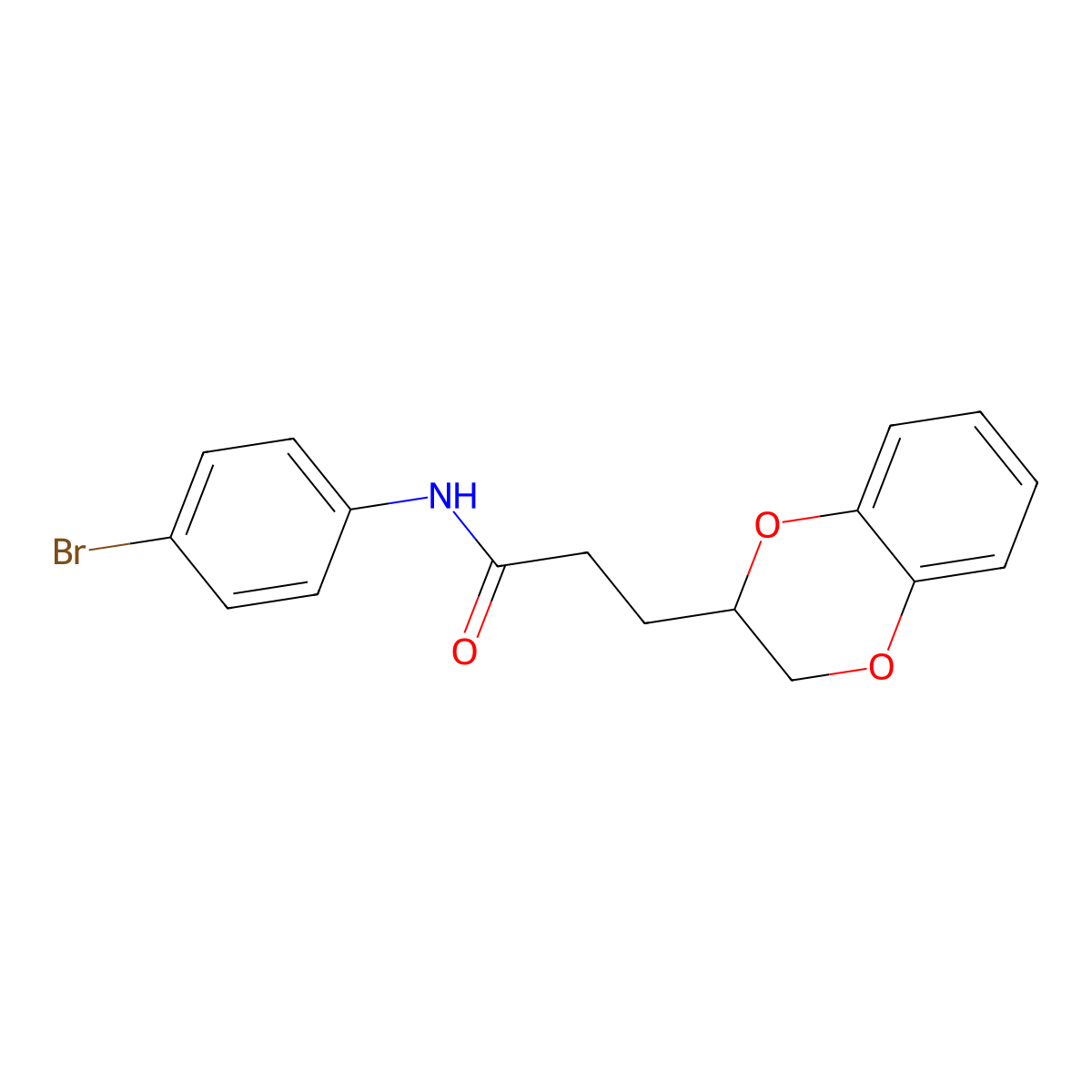 N-(4-bromophenyl)-3-(2,3-dihydro-1,4-benzodioxin-3-yl)propanamide molecular structure, CAS 714203-45-9