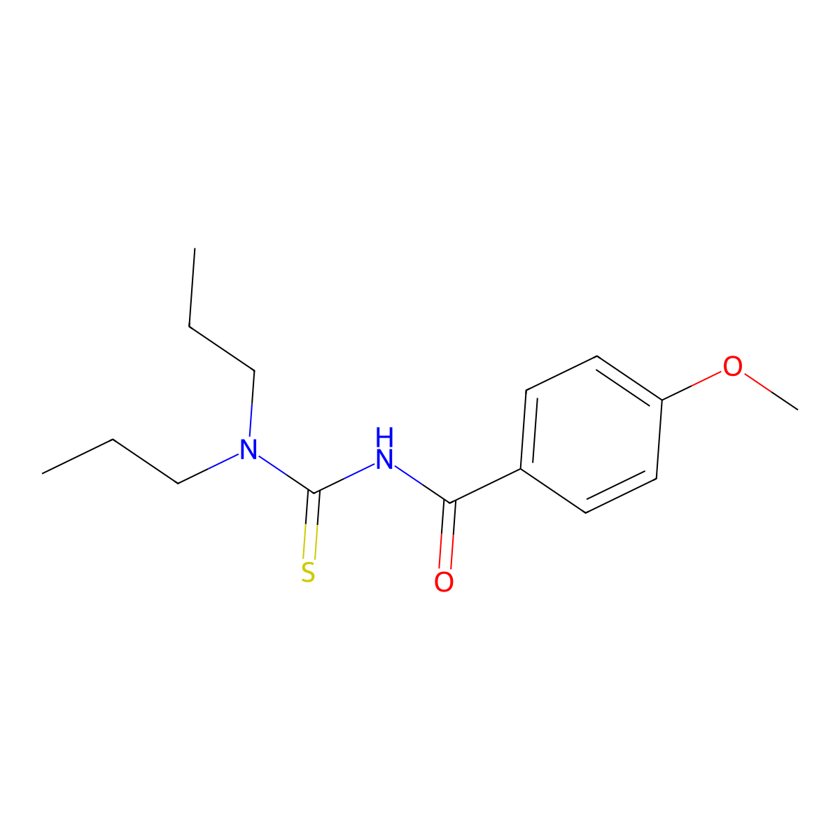 N-(dipropylcarbamothioyl)-4-methoxybenzamide molecular structure, CAS 714203-59-5
