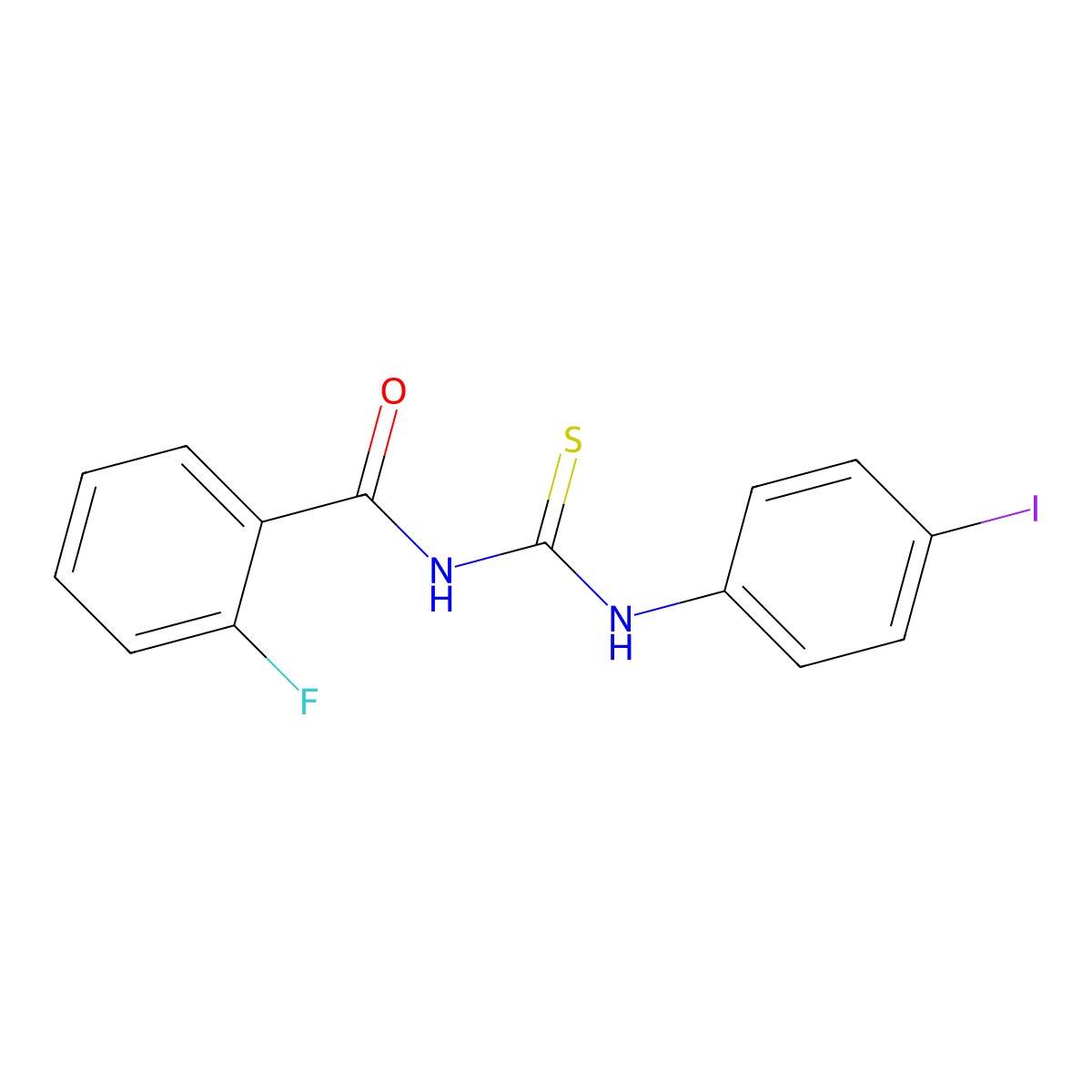 2-fluoro-N-[(4-iodophenyl)carbamothioyl]benzamide molecular structure, CAS 714203-65-3