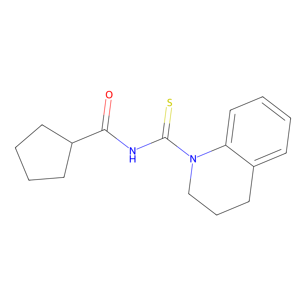 N-(3,4-dihydro-2H-quinoline-1-carbothioyl)cyclopentanecarboxamide molecular structure, CAS 714203-68-6