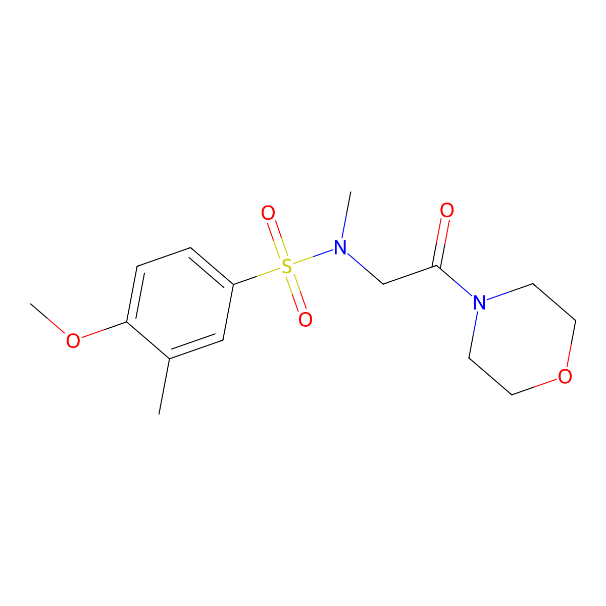4-methoxy-N,3-dimethyl-N-(2-morpholin-4-yl-2-oxoethyl)benzenesulfonamide molecular structure, CAS 714203-72-2