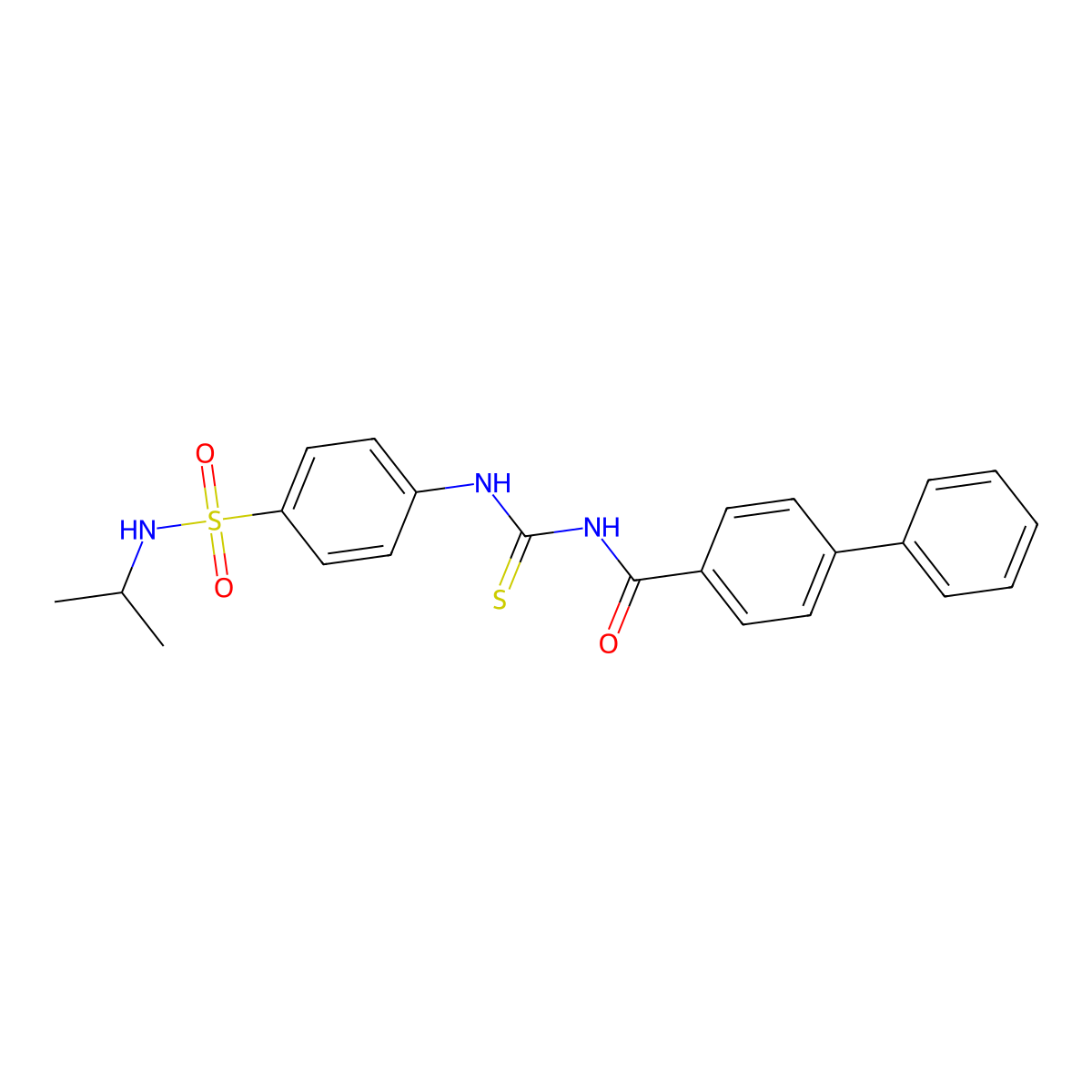 N-[({4-[(isopropylamino)sulfonyl]phenyl}amino)carbonothioyl]-4-biphenylcarboxamide molecular structure, CAS 714203-83-5