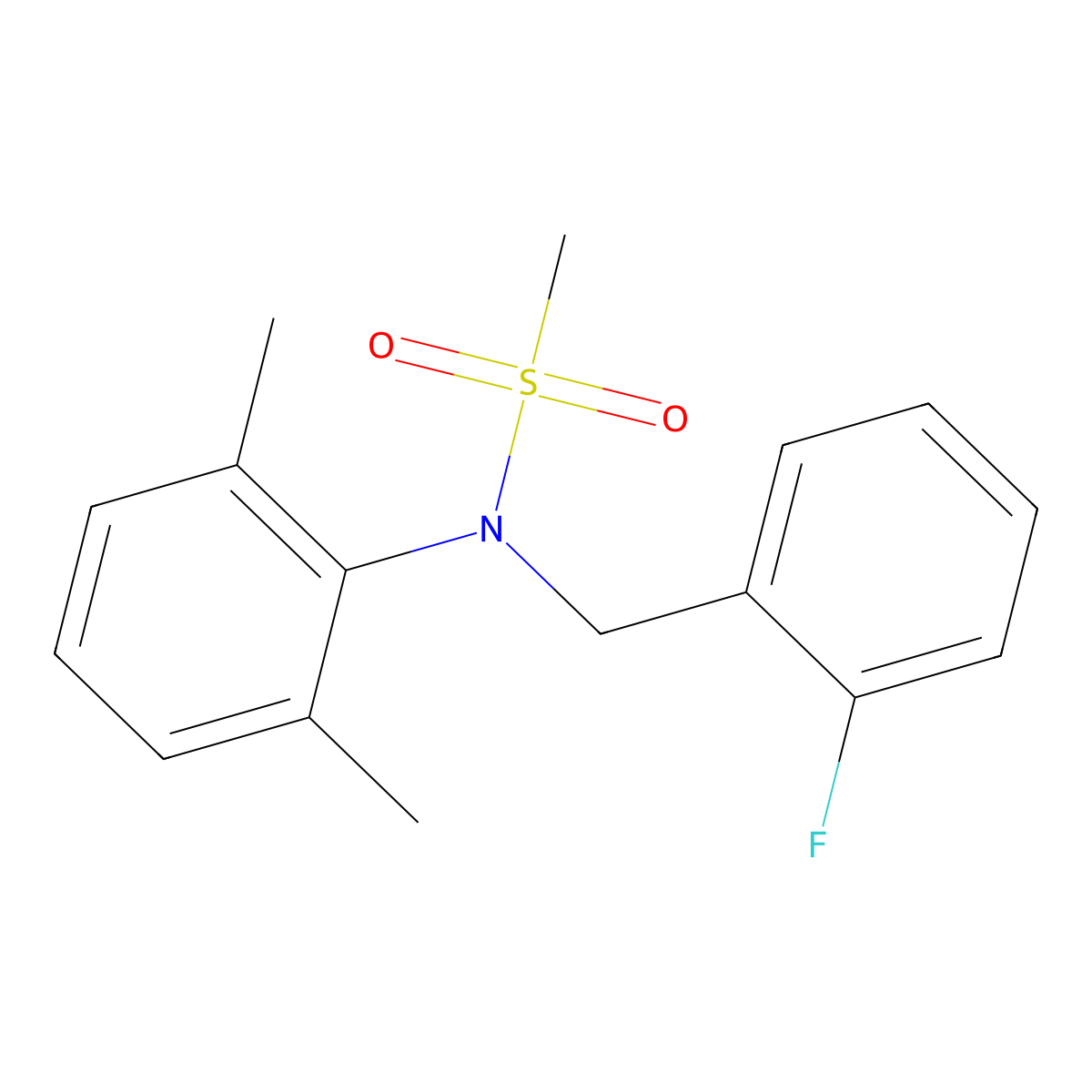 N-(2,6-dimethylphenyl)-N-(2-fluorobenzyl)methanesulfonamide molecular structure, CAS 714203-86-8