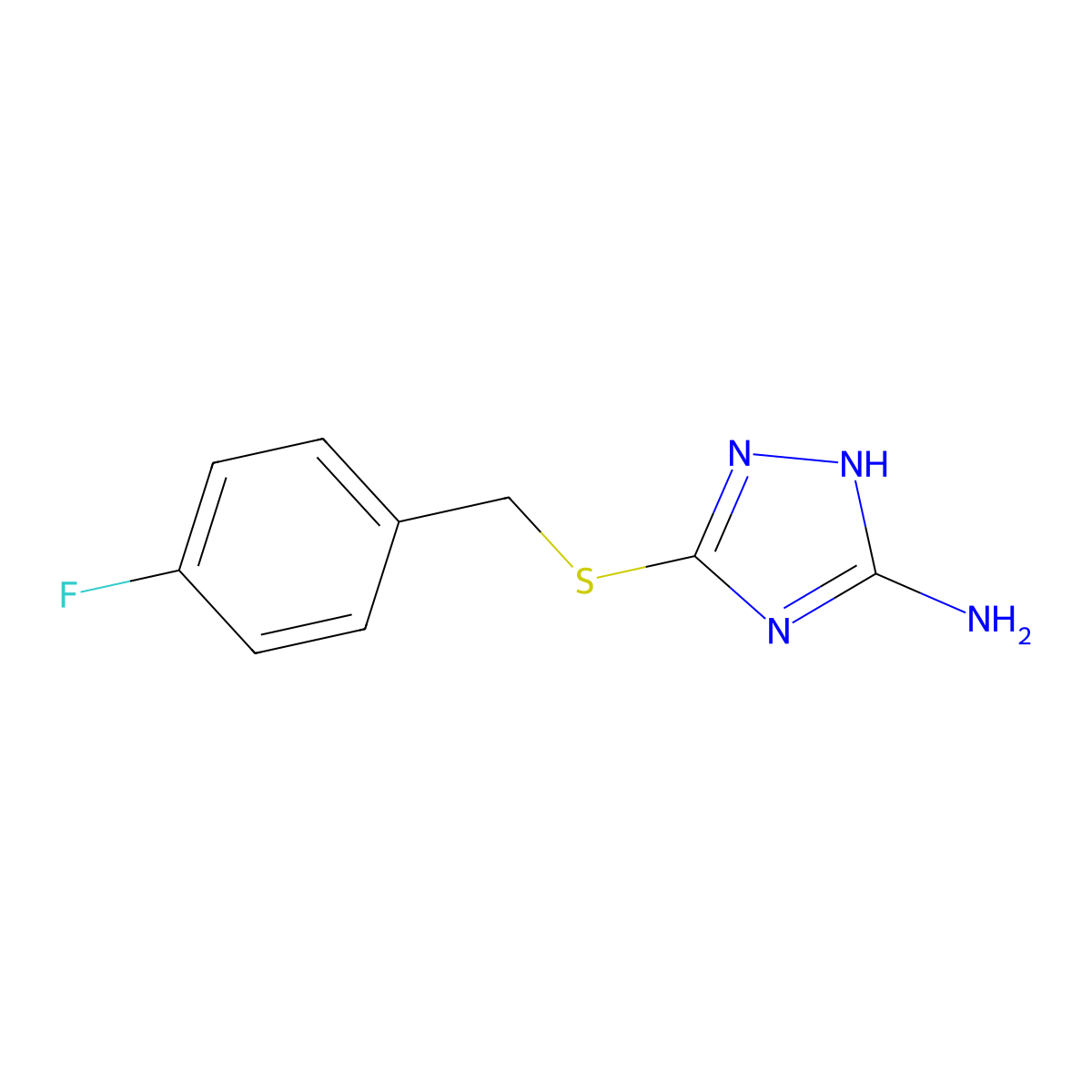 3-[(4-fluorobenzyl)thio]-1H-1,2,4-triazol-5-amine molecular structure, CAS 714203-98-2