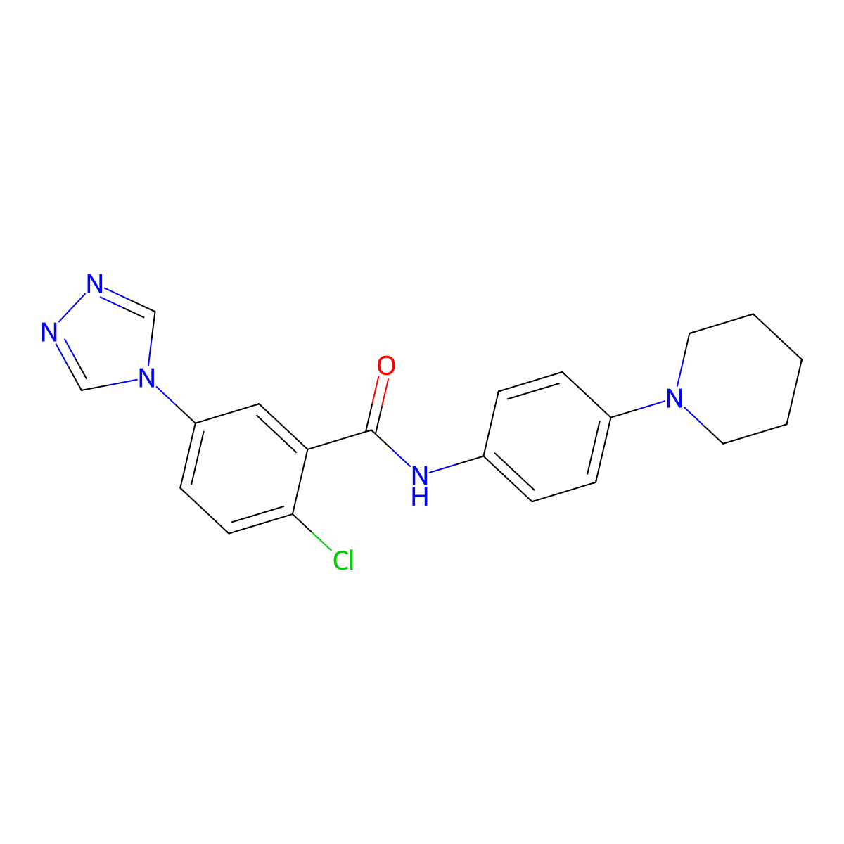 2-Chloro-N-[4-(1-piperidinyl)phenyl]-5-(4H-1,2,4-triazol-4-yl)benzamide molecular structure, CAS 714203-99-3
