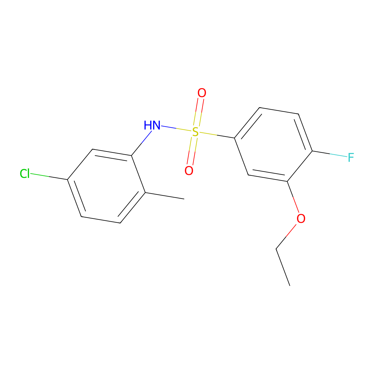 N-(5-chloro-2-methylphenyl)-3-ethoxy-4-fluorobenzenesulfonamide molecular structure, CAS 714204-17-8