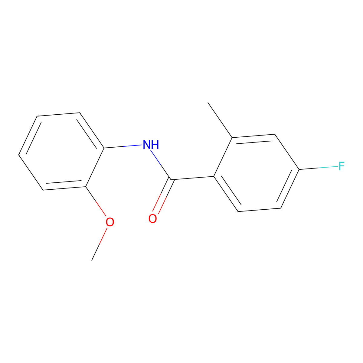 4-fluoro-N-(2-methoxyphenyl)-2-methylbenzamide molecular structure, CAS 714204-21-4
