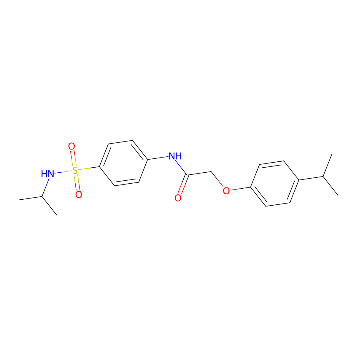 N-{4-[(isopropylamino)sulfonyl]phenyl}-2-(4-isopropylphenoxy)acetamide molecular structure, CAS 714204-28-1
