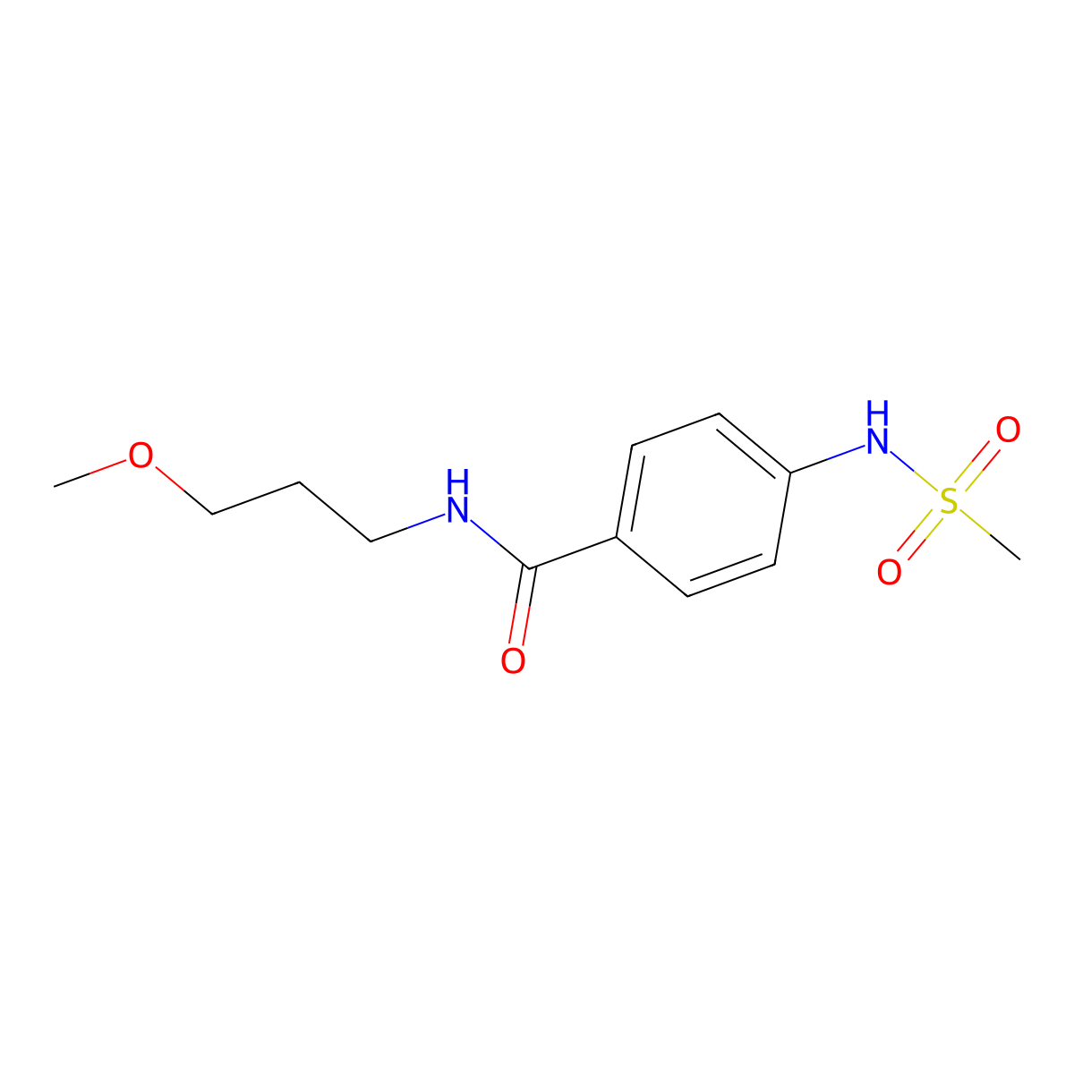 4-(methanesulfonamido)-N-(3-methoxypropyl)benzamide molecular structure, CAS 714204-37-2