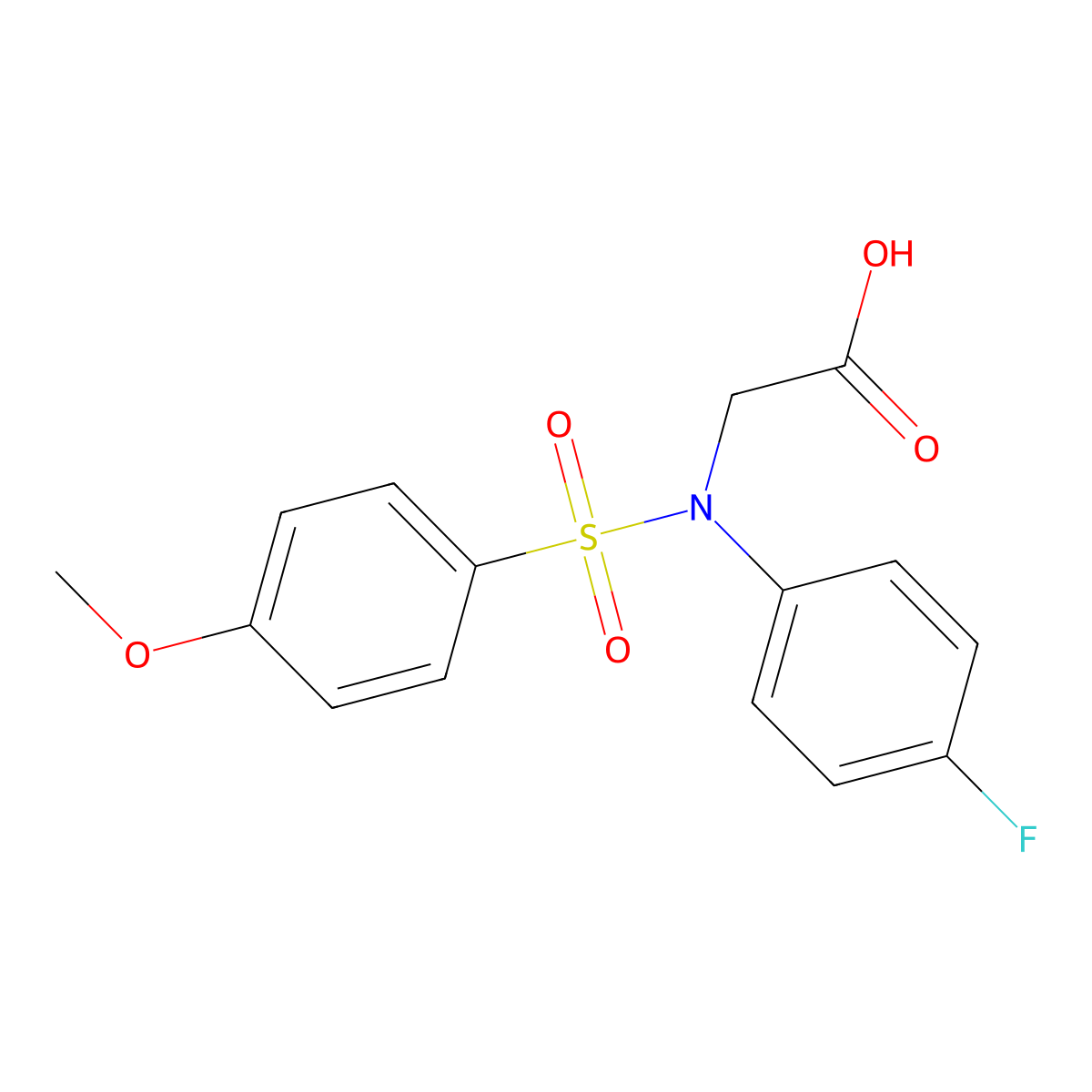 N-(4-fluorophenyl)-N-[(4-methoxyphenyl)sulfonyl]glycine molecular structure, CAS 714204-41-8
