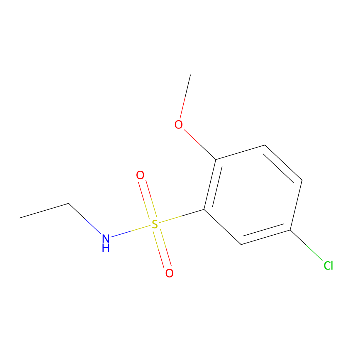 5-chloro-N-ethyl-2-methoxybenzenesulfonamide molecular structure, CAS 714204-42-9