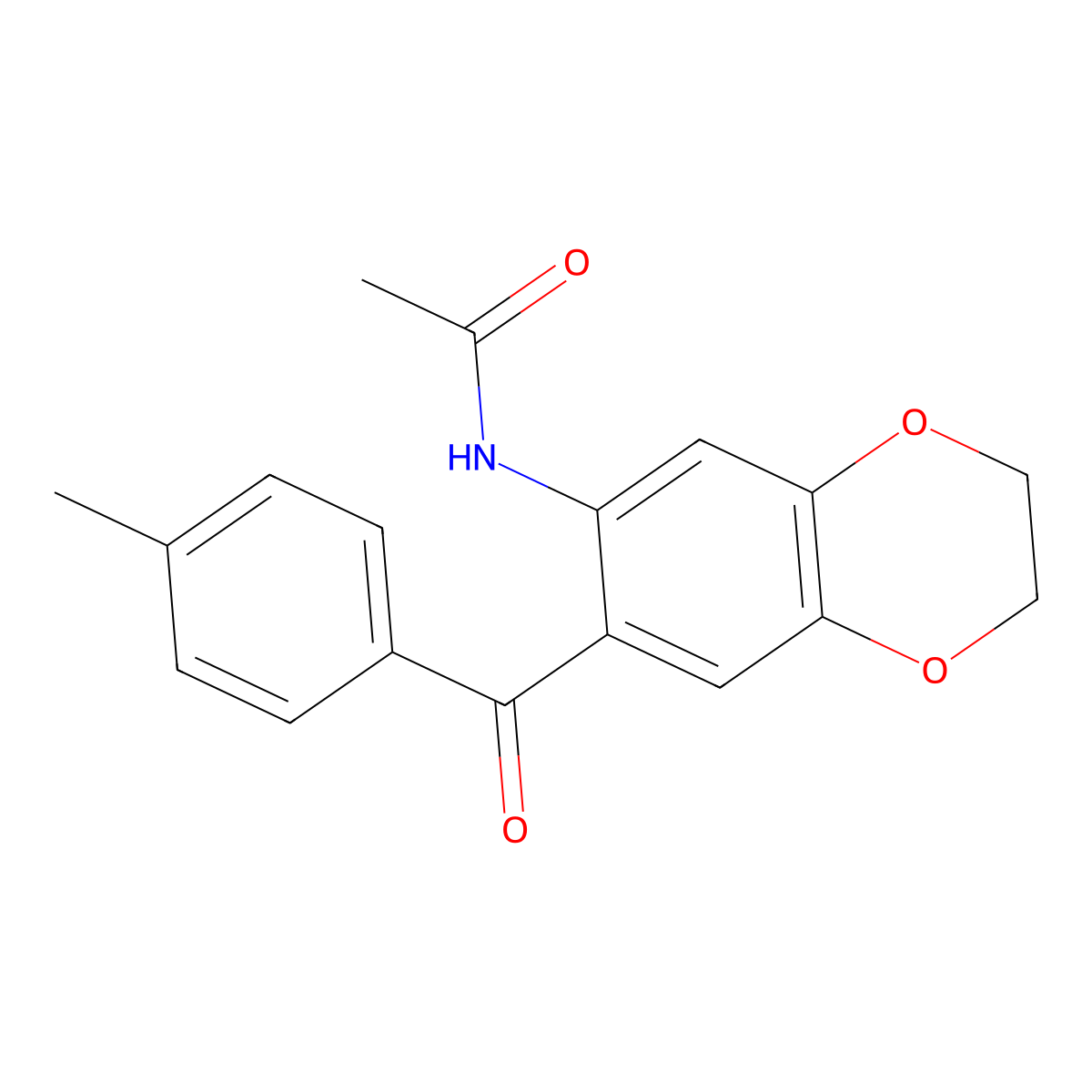 N-(7-(4-Methylbenzoyl)-2,3-dihydrobenzo[b][1,4]dioxin-6-yl)acetamide molecular structure, CAS 714204-59-8