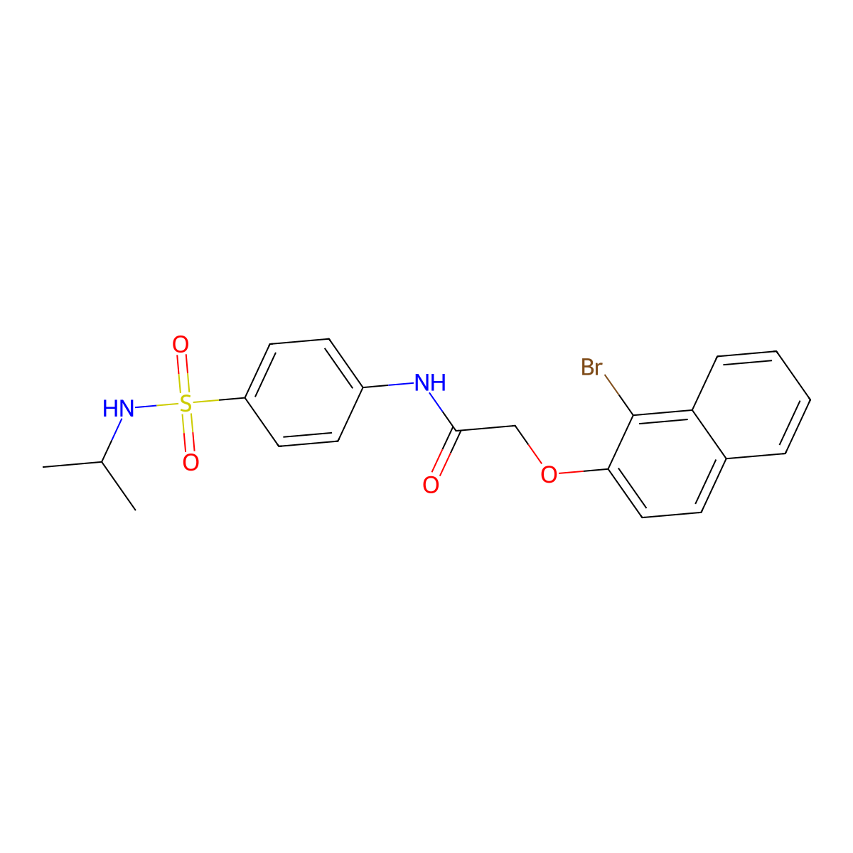 2-[(1-bromo-2-naphthyl)oxy]-N-{4-[(isopropylamino)sulfonyl]phenyl}acetamide molecular structure, CAS 714204-62-3