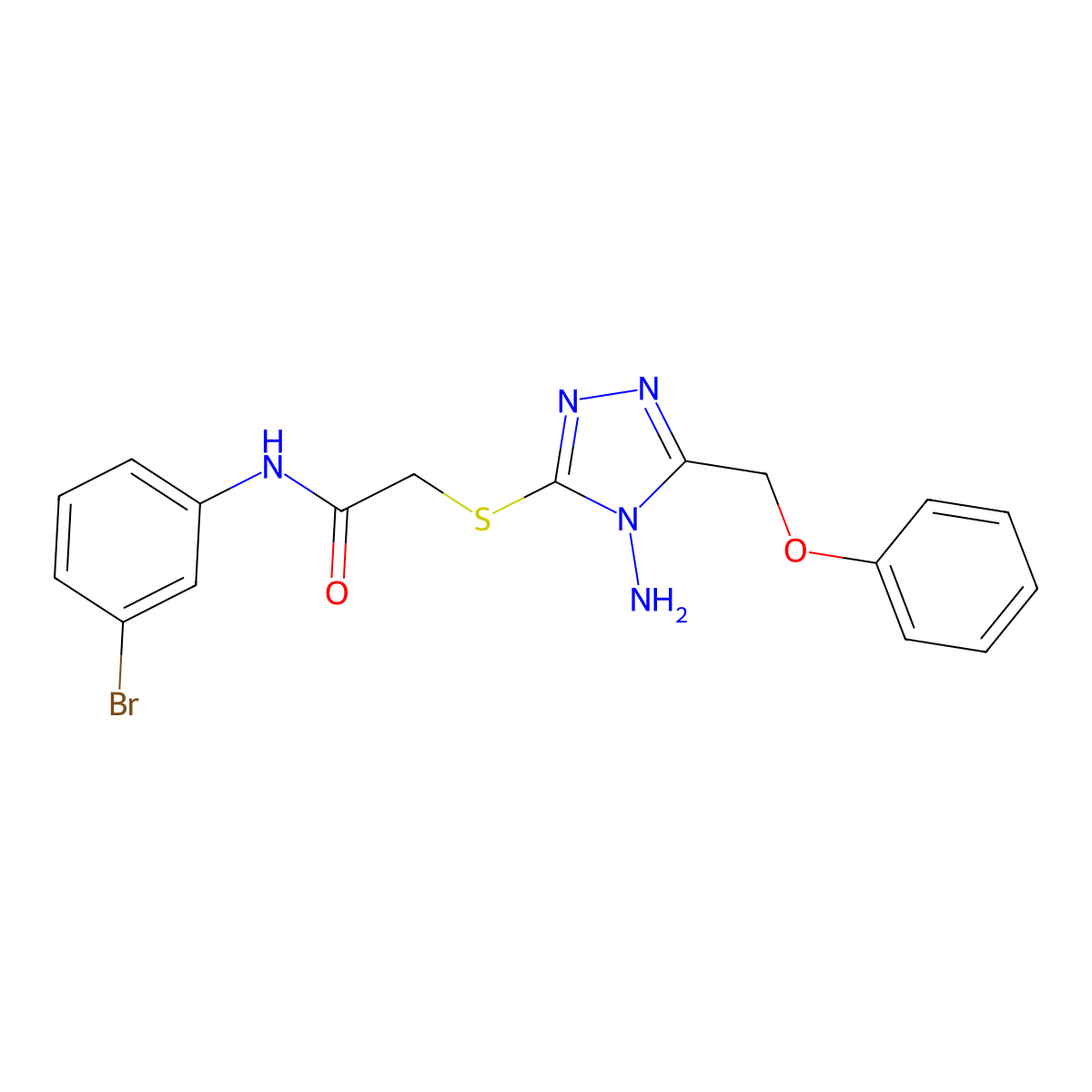 2-[[4-amino-5-(phenoxymethyl)-1,2,4-triazol-3-yl]sulfanyl]-N-(3-bromophenyl)acetamide molecular structure, CAS 714204-68-9