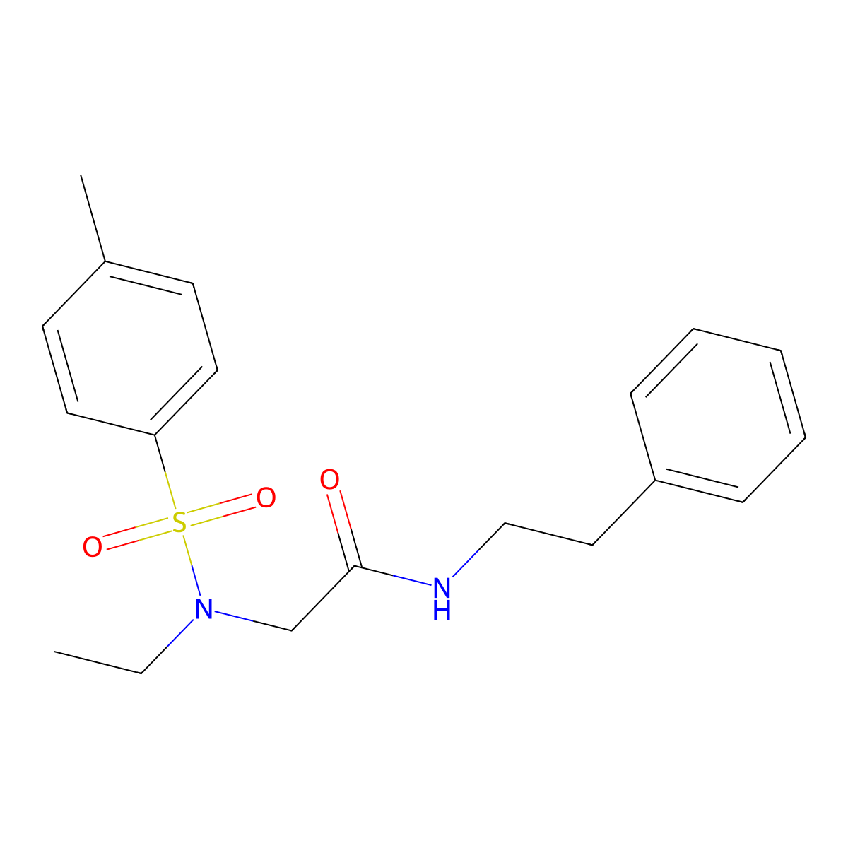 N~2~-ethyl-N~2~-[(4-methylphenyl)sulfonyl]-N-(2-phenylethyl)glycinamide molecular structure, CAS 714204-89-4