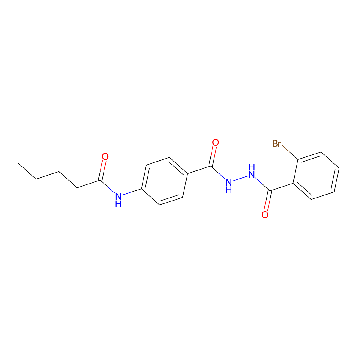N-[4-[[(2-bromobenzoyl)amino]carbamoyl]phenyl]pentanamide molecular structure, CAS 714204-90-7