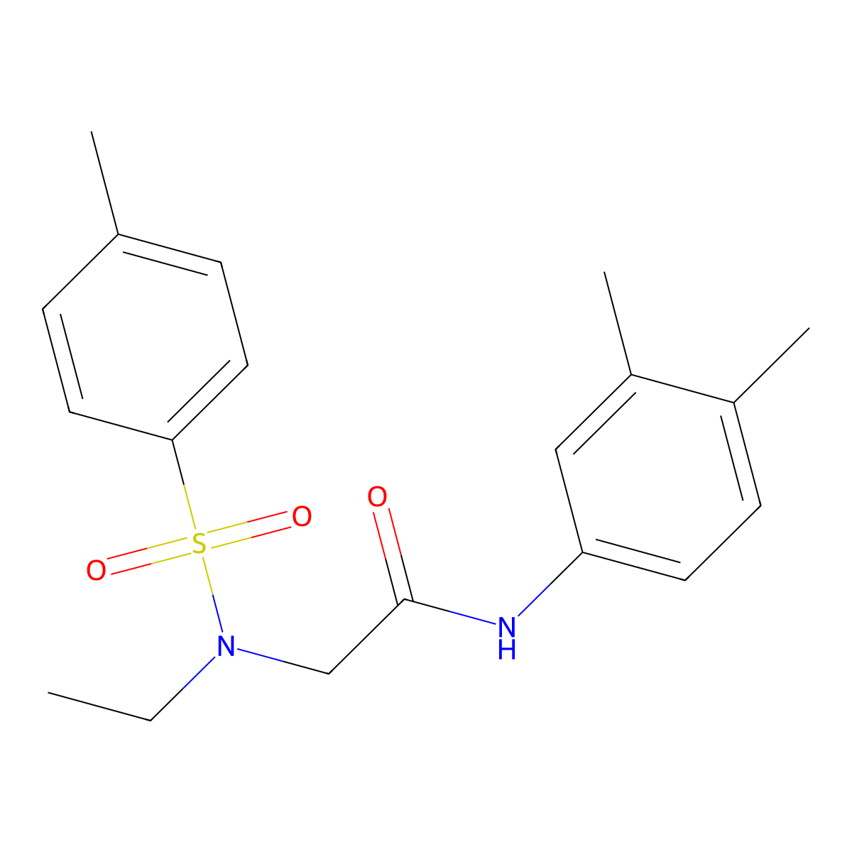 N-(3,4-dimethylphenyl)-2-[ethyl-(4-methylphenyl)sulfonylamino]acetamide molecular structure, CAS 714204-93-0