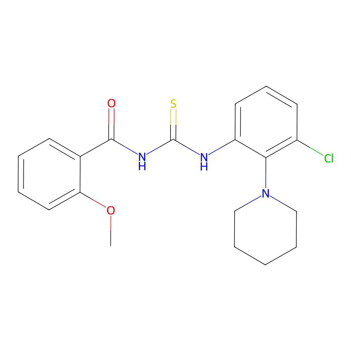 N-[(3-chloro-2-piperidin-1-ylphenyl)carbamothioyl]-2-methoxybenzamide molecular structure, CAS 714205-06-8