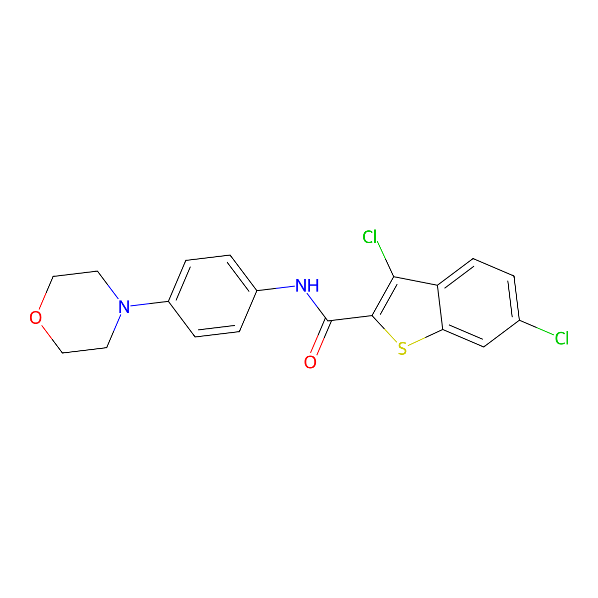 3,6-dichloro-N-(4-morpholin-4-ylphenyl)-1-benzothiophene-2-carboxamide molecular structure, CAS 714205-11-5