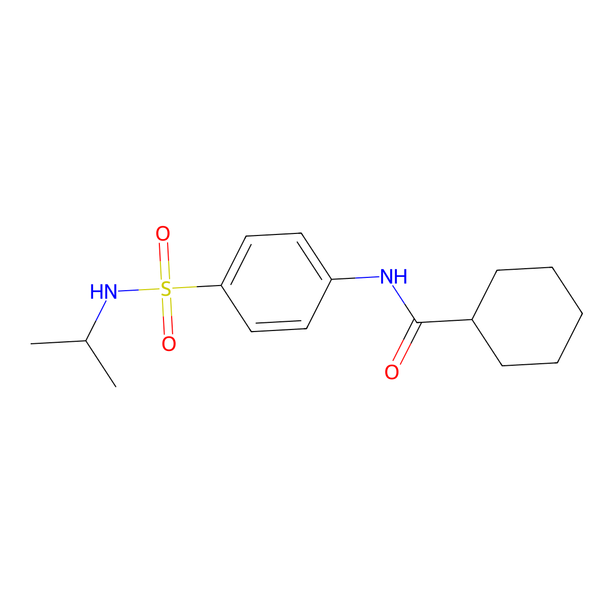 N-{4-[(isopropylamino)sulfonyl]phenyl}cyclohexanecarboxamide molecular structure, CAS 714205-24-0