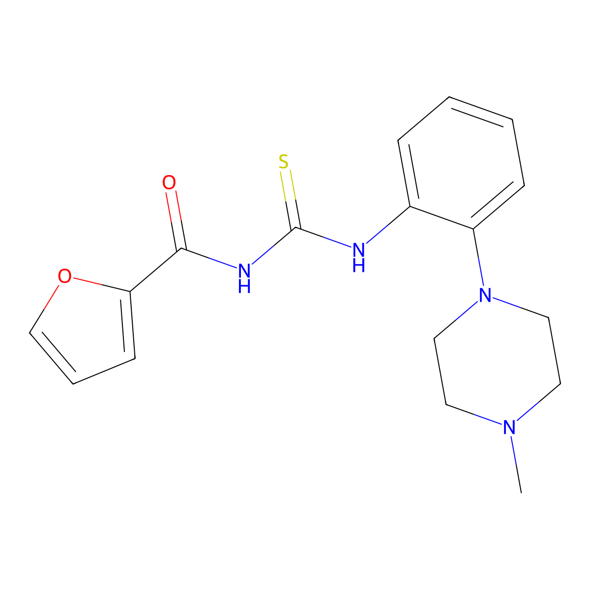 N-[[2-(4-methylpiperazin-1-yl)phenyl]carbamothioyl]furan-2-carboxamide molecular structure, CAS 714205-29-5
