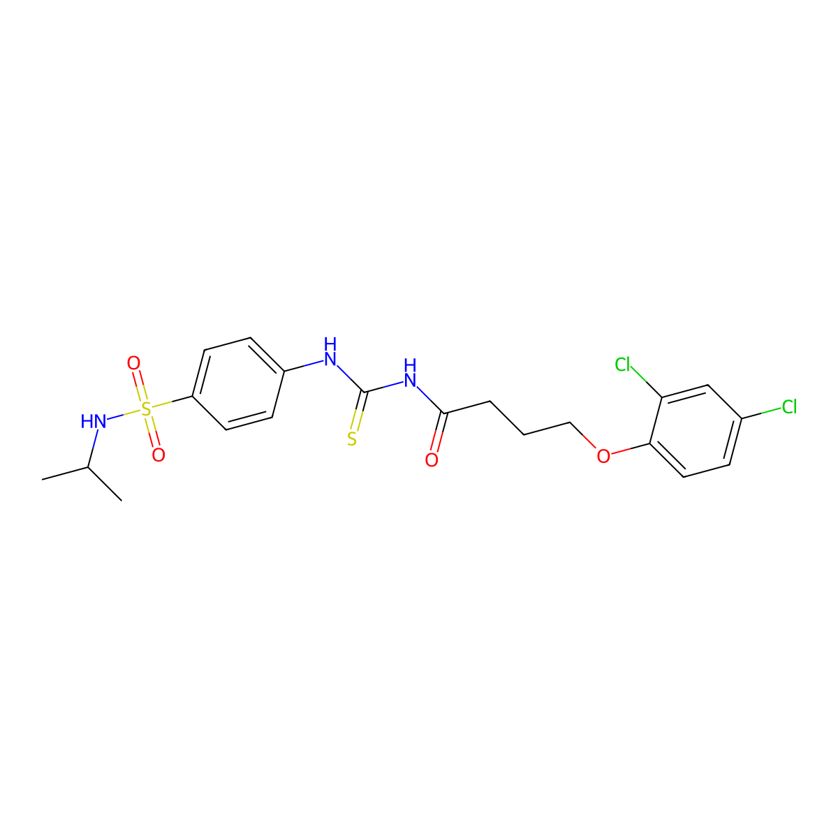 4-(2,4-dichlorophenoxy)-N-[[4-(propan-2-ylsulfamoyl)phenyl]carbamothioyl]butanamide molecular structure, CAS 714205-32-0
