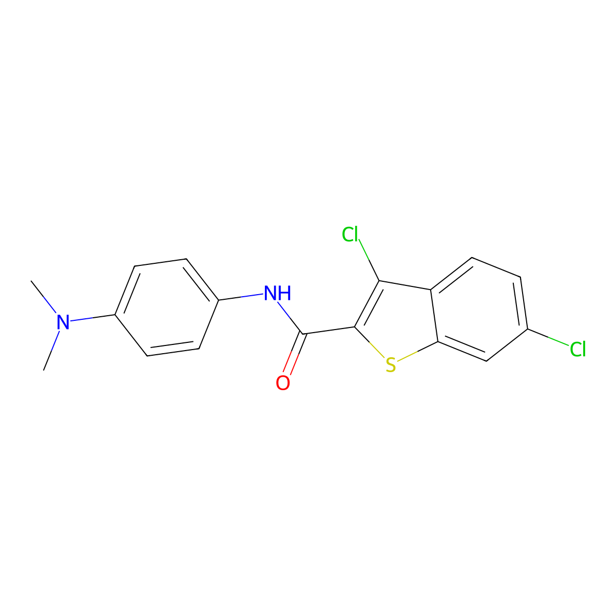 3,6-dichloro-N-[4-(dimethylamino)phenyl]-1-benzothiophene-2-carboxamide molecular structure, CAS 714205-55-7