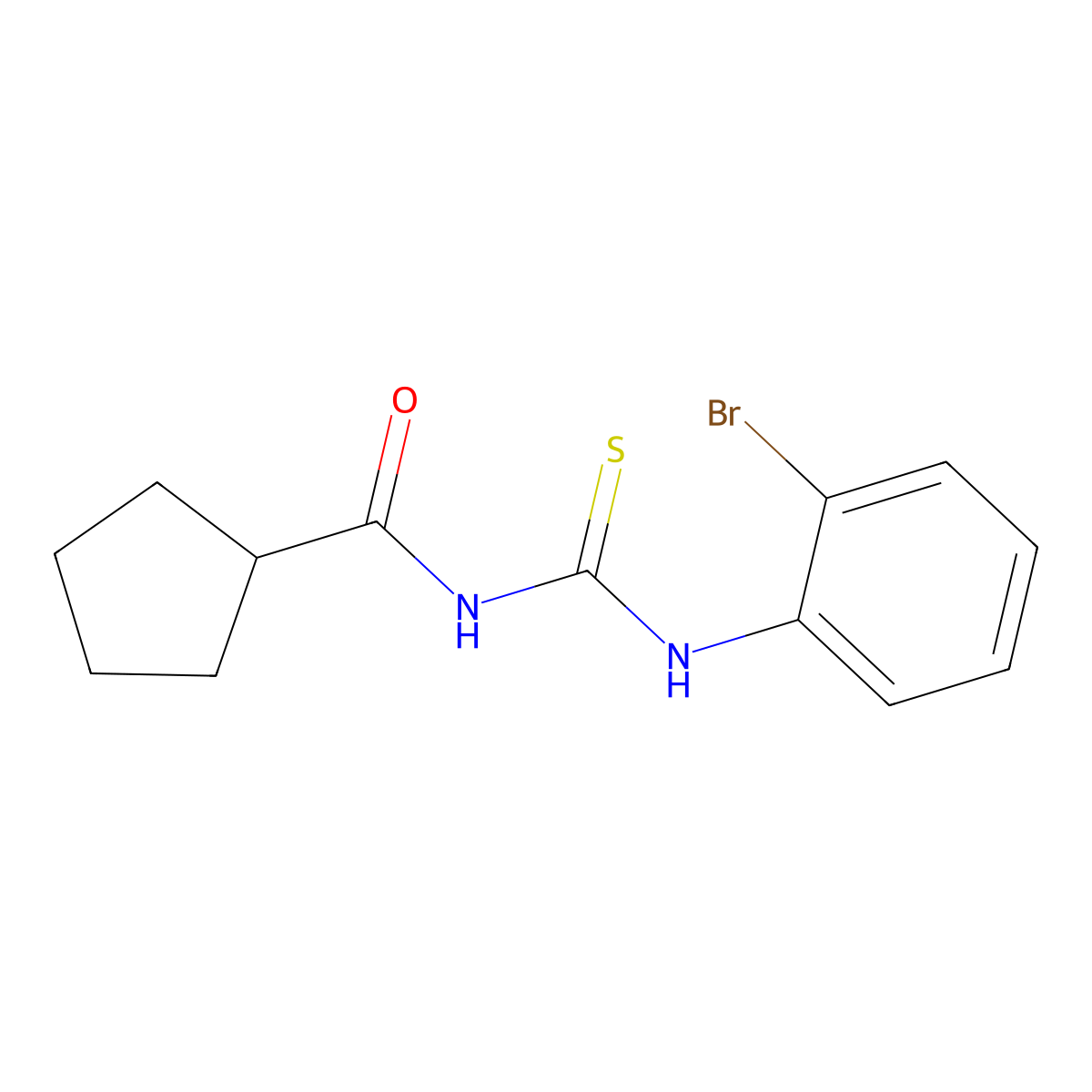 N-[(2-bromophenyl)carbamothioyl]cyclopentanecarboxamide molecular structure, CAS 714205-56-8