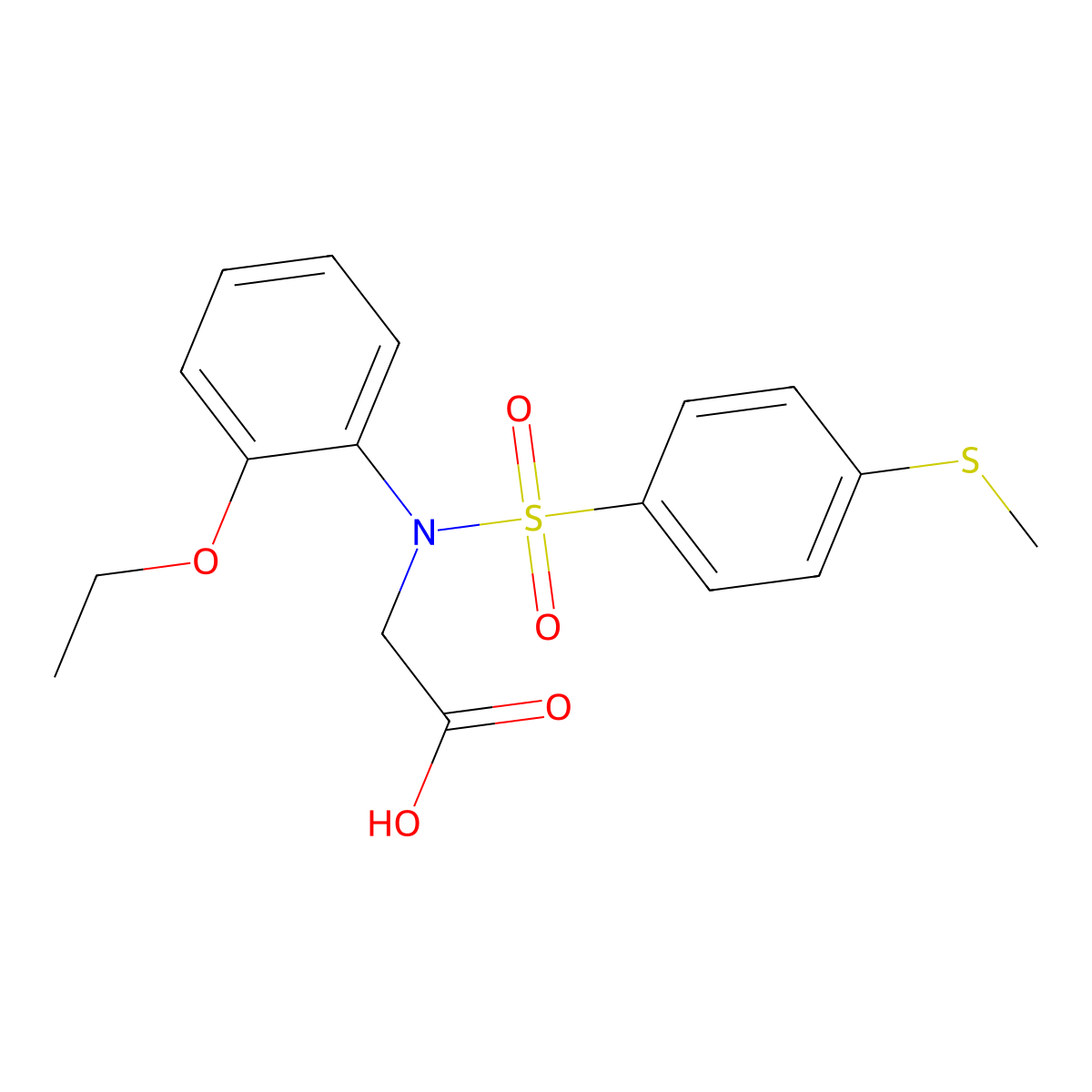 N-(2-ethoxyphenyl)-N-{[4-(methylsulfanyl)phenyl]sulfonyl}glycine molecular structure, CAS 714205-58-0