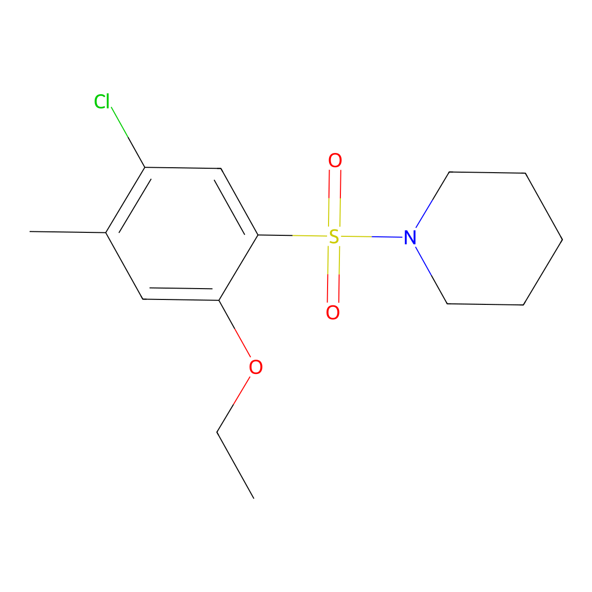1-(5-Chloro-2-ethoxy-4-methylphenyl)sulfonylpiperidine molecular structure, CAS 714205-60-4