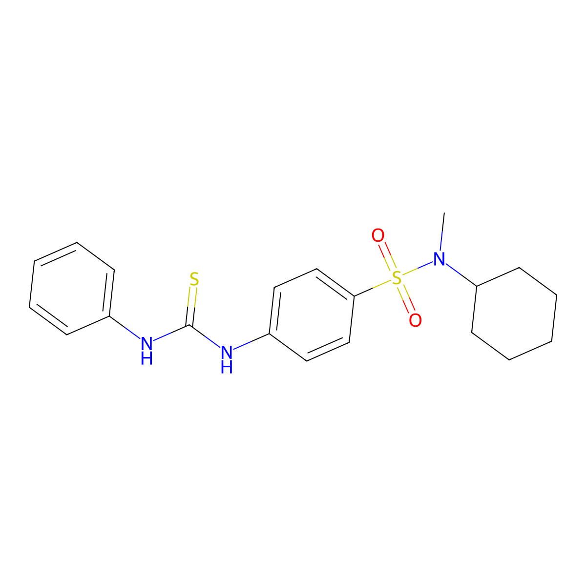 1-[4-[Cyclohexyl(methyl)sulfamoyl]phenyl]-3-phenylthiourea molecular structure, CAS 714205-64-8