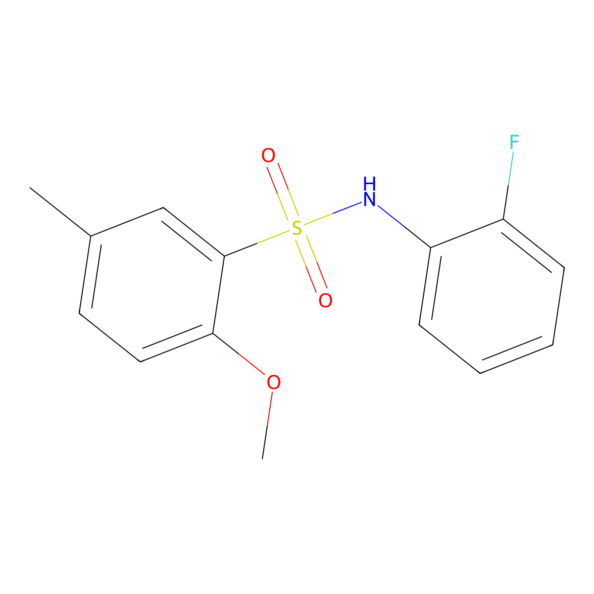 N-(2-fluorophenyl)-2-methoxy-5-methylbenzenesulfonamide molecular structure, CAS 714205-74-0