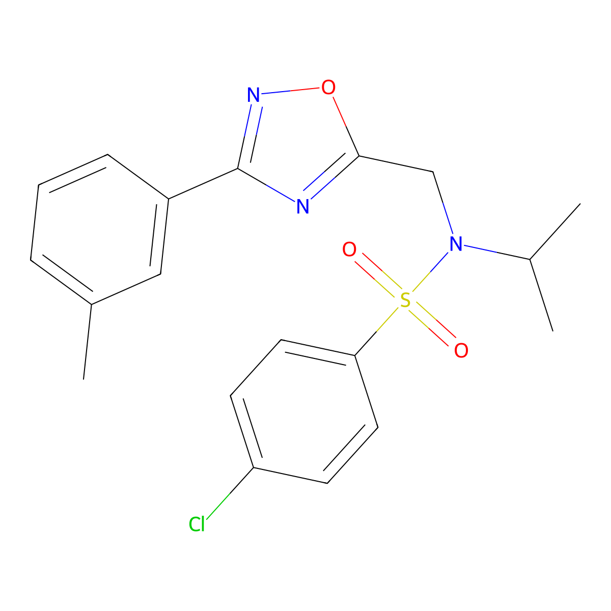 4-chloro-N-isopropyl-N-{[3-(3-methylphenyl)-1,2,4-oxadiazol-5-yl]methyl}benzenesulfonamide molecular structure, CAS 714205-83-1