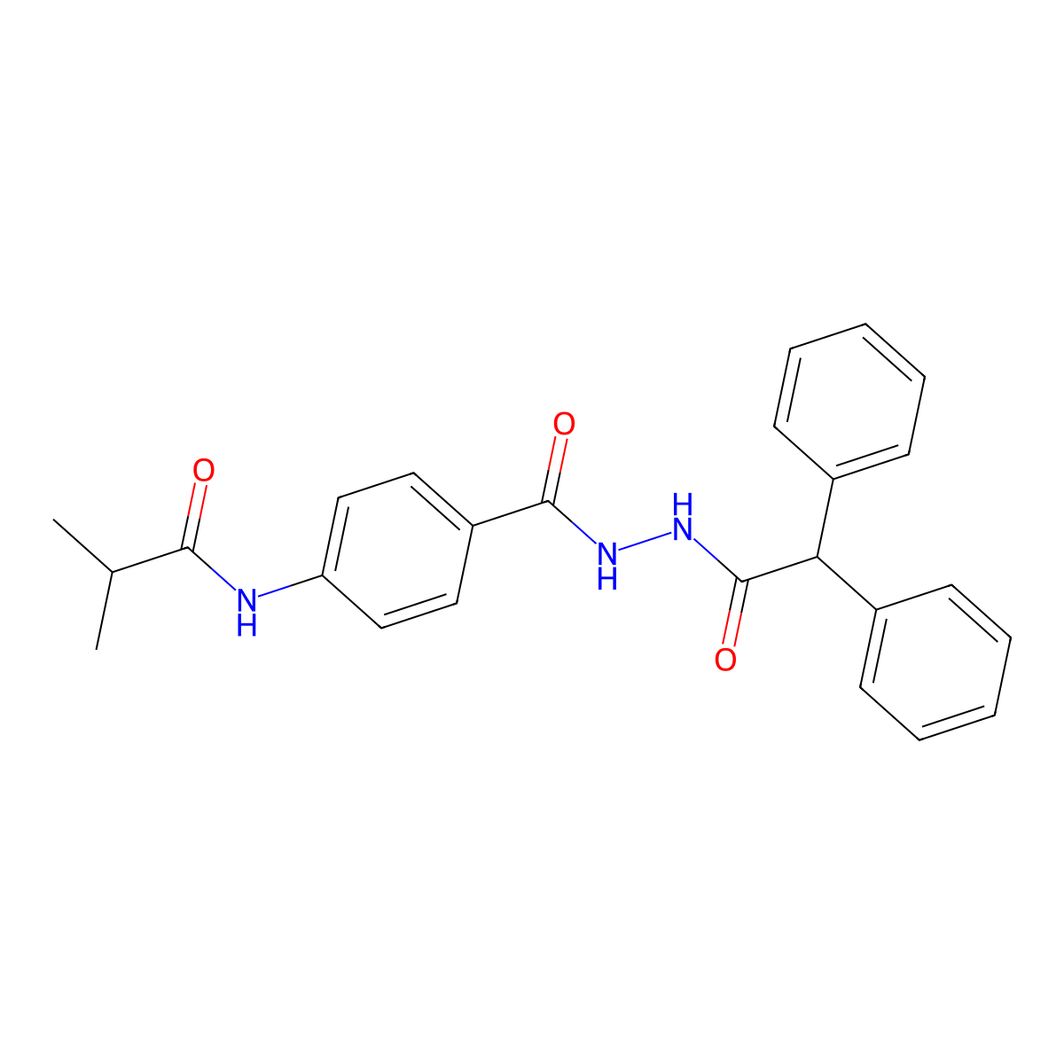 N-(4-{[2-(diphenylacetyl)hydrazino]carbonyl}phenyl)-2-methylpropanamide molecular structure, CAS 714205-84-2