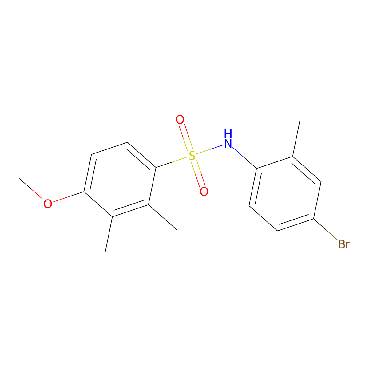 (4-Bromo-2-methylphenyl)[(4-methoxy-2,3-dimethylphenyl)sulfonyl]amine molecular structure, CAS 714205-87-5