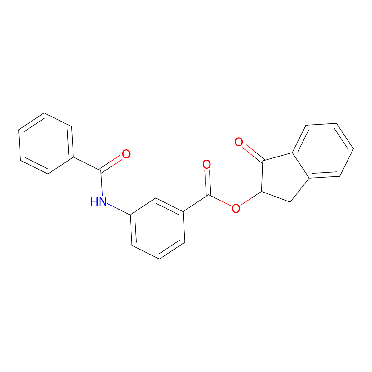 (3-Oxo-1,2-dihydroinden-2-yl) 3-benzamidobenzoate molecular structure, CAS 714205-88-6