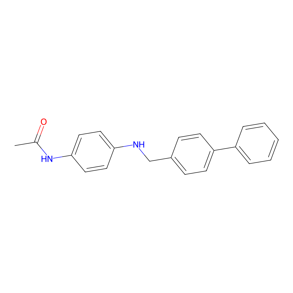 N-{4-[([1,1'-biphenyl]-4-ylmethyl)amino]phenyl}acetamide molecular structure, CAS 714206-01-6