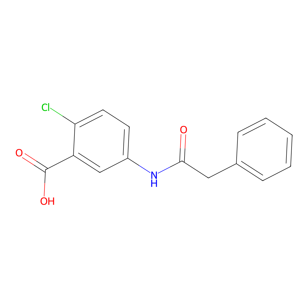 2-Chloro-5-[(phenylacetyl)amino]benzoic acid molecular structure, CAS 714206-05-0