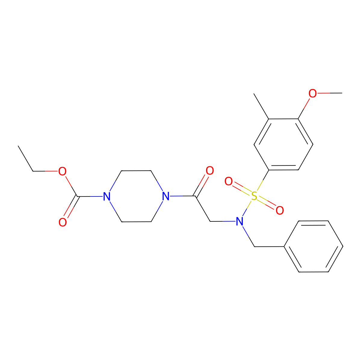 ethyl 4-{N-benzyl-N-[(4-methoxy-3-methylphenyl)sulfonyl]glycyl}-1-piperazinecarboxylate molecular structure, CAS 714206-07-2