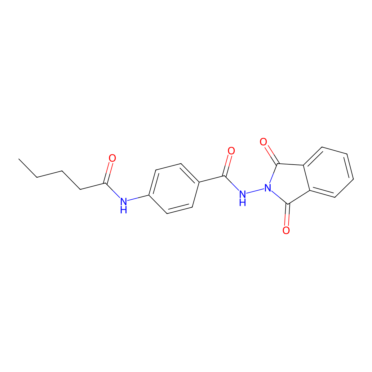 N-(1,3-dioxo-1,3-dihydro-2H-isoindol-2-yl)-4-(pentanoylamino)benzamide molecular structure, CAS 714206-18-5