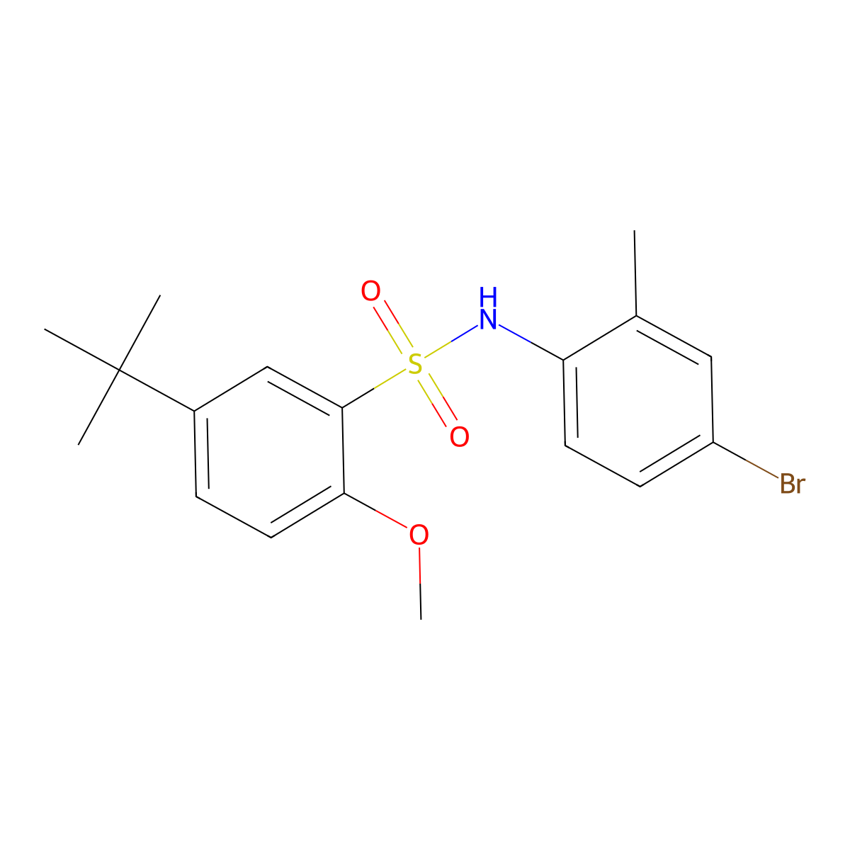 {[5-(Tert-butyl)-2-methoxyphenyl]sulfonyl}(4-bromo-2-methylphenyl)amine molecular structure, CAS 714206-20-9
