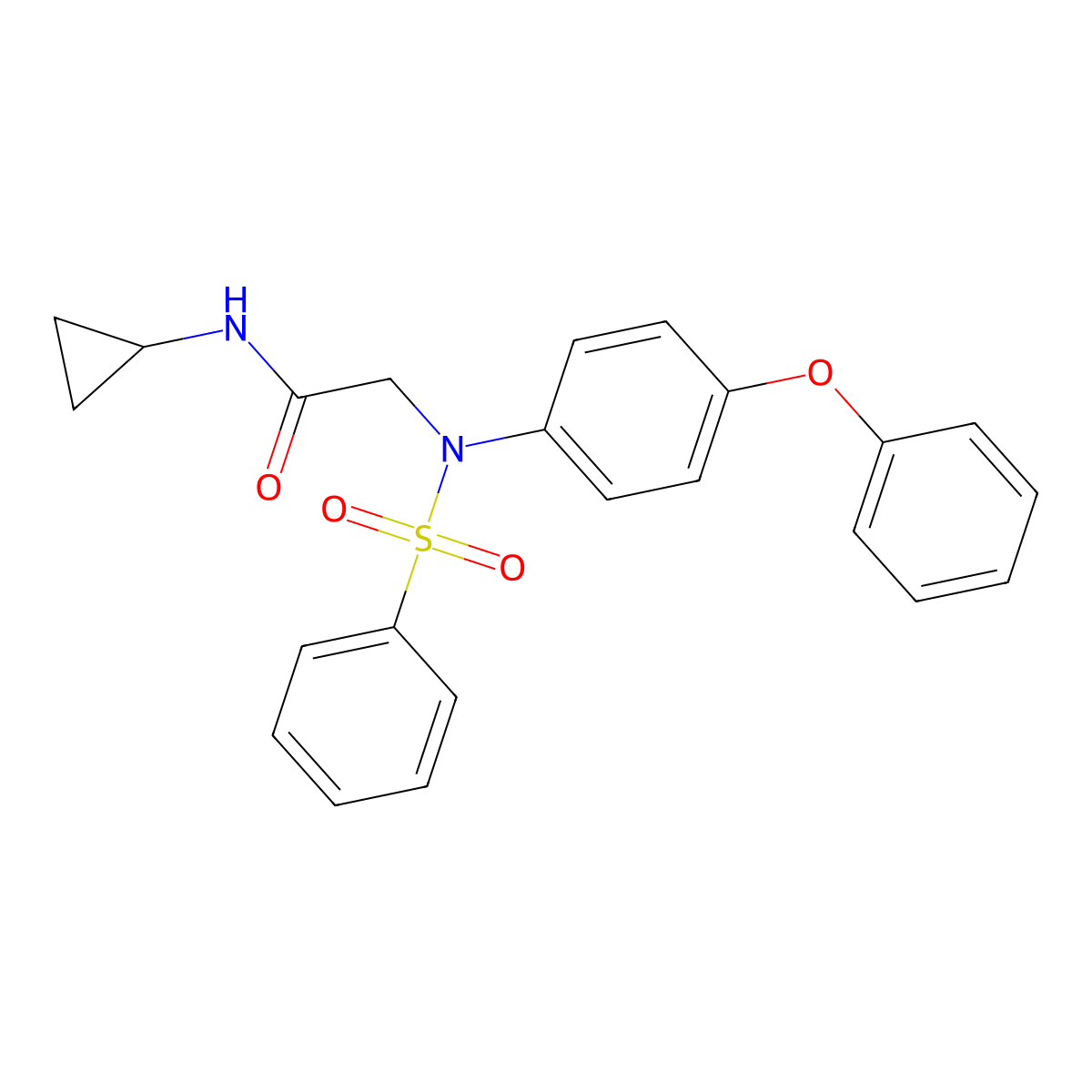 2-[N-(benzenesulfonyl)-4-phenoxyanilino]-N-cyclopropylacetamide molecular structure, CAS 714206-23-2