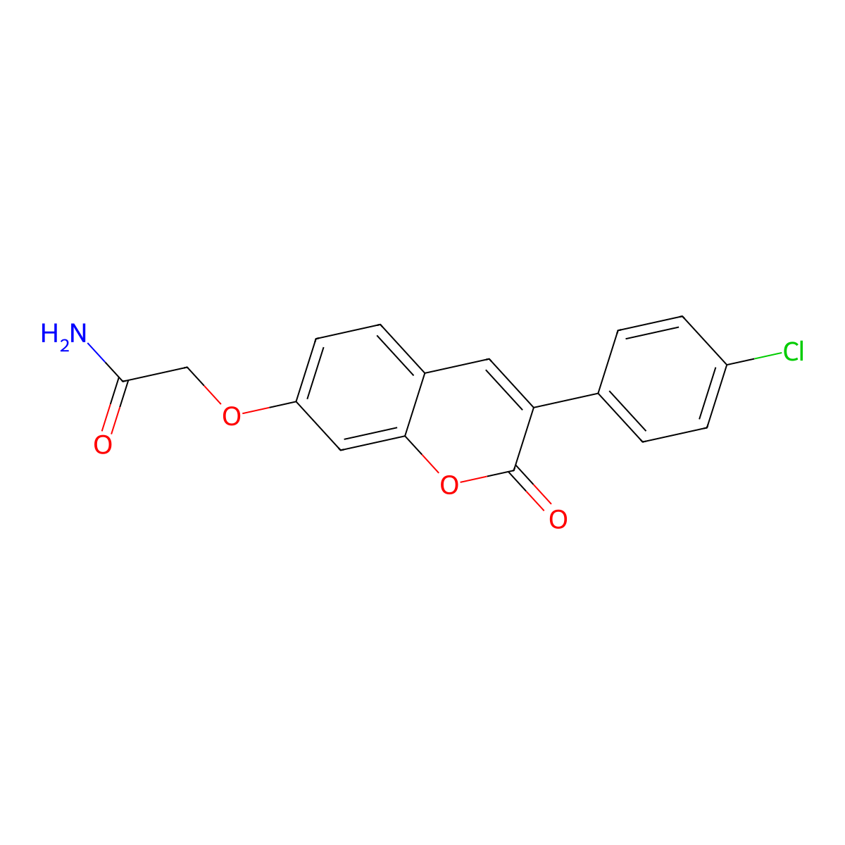 2-{[3-(4-chlorophenyl)-2-oxo-2H-chromen-7-yl]oxy}acetamide molecular structure, CAS 714206-48-1
