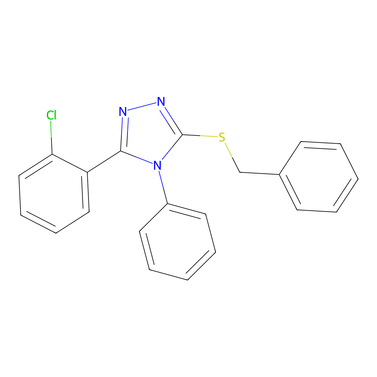 3-(benzylsulfanyl)-5-(2-chlorophenyl)-4-phenyl-4H-1,2,4-triazole molecular structure, CAS 714206-61-8