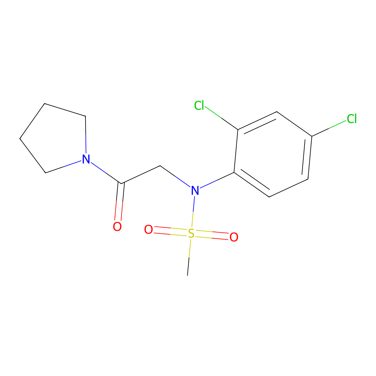 N-(2,4-dichlorophenyl)-N-[2-oxo-2-(pyrrolidin-1-yl)ethyl]methanesulfonamide molecular structure, CAS 714206-64-1