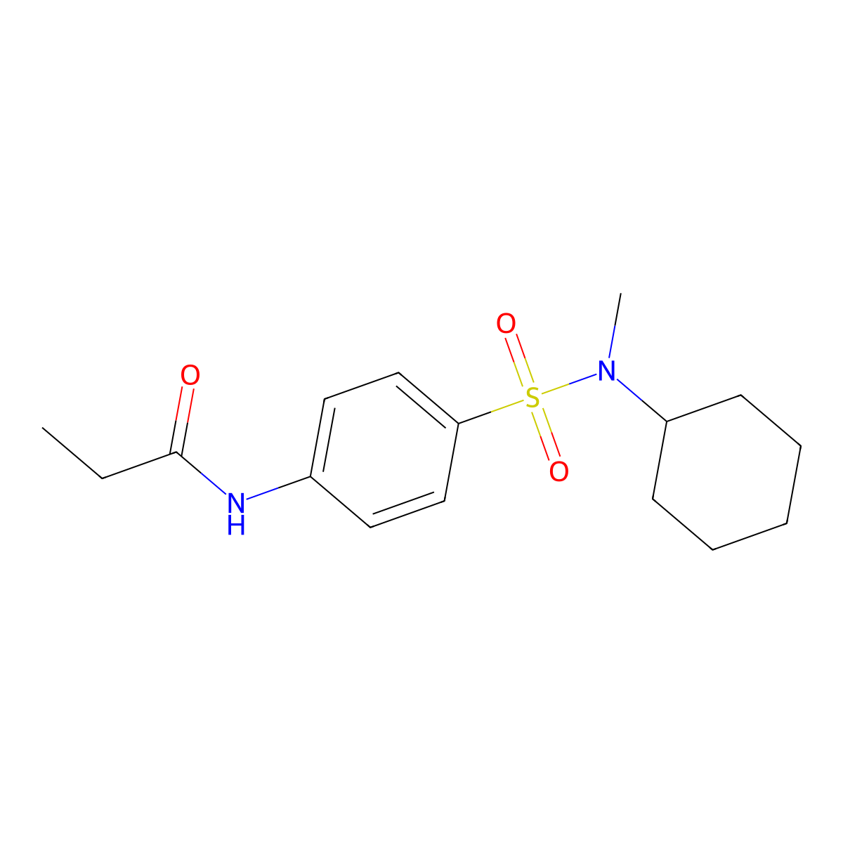 N-(4-{[cyclohexyl(methyl)amino]sulfonyl}phenyl)propanamide molecular structure, CAS 714206-73-2